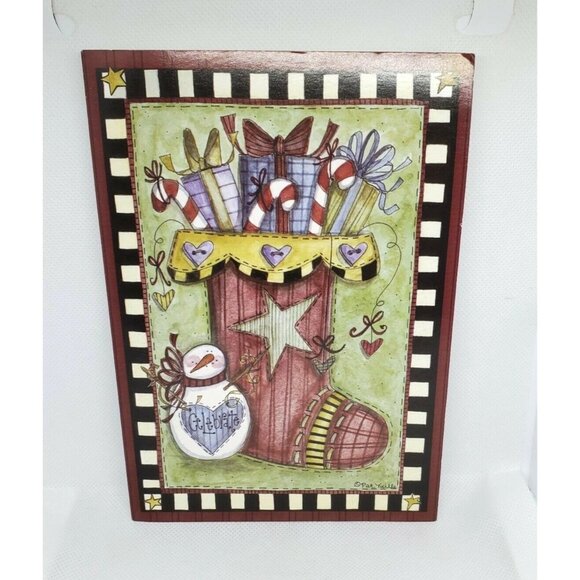 Pay Yuille Paper Images Greeting Card Stocking Filled With Gifts Holiday Card - Picture 1 of 11